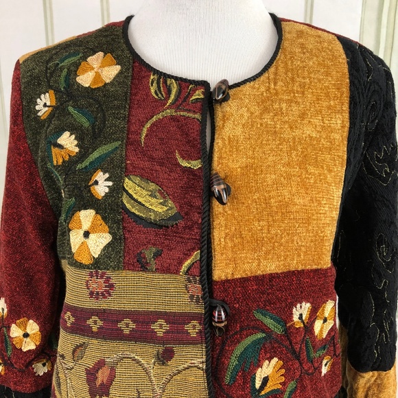 Tapestry Embroidered Patchwork Motif Jacket - Picture 5 of 8